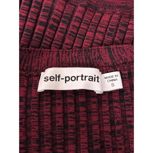 Authentic Self Portrait Cardigan Small Womens Ribbed Knit Crop Sweater Fitted - Picture 7 of 8